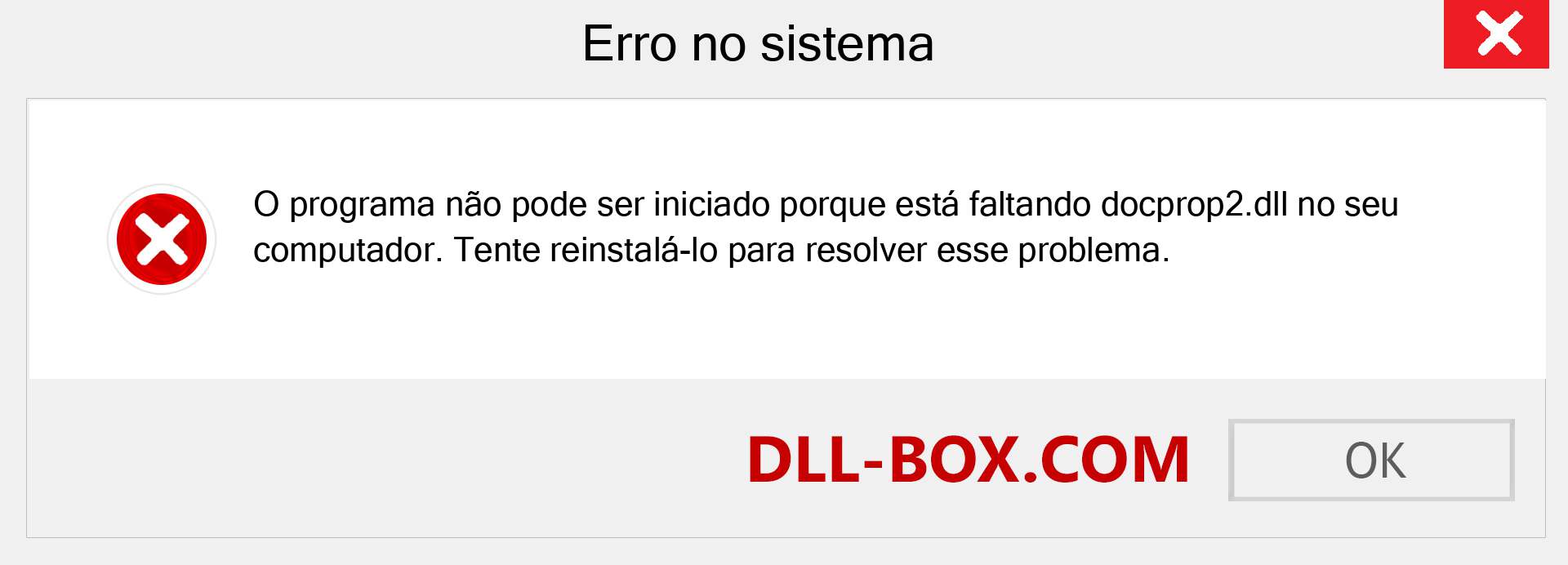 Arquivo docprop2.dll ausente ?. Download para Windows 7, 8, 10 - Correção de erro ausente docprop2 dll no Windows, fotos, imagens