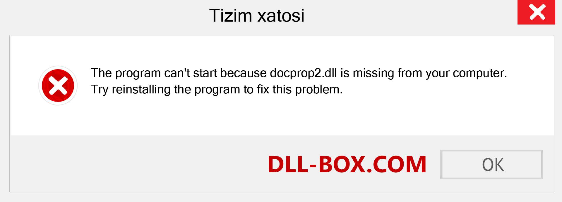 docprop2.dll fayli yo'qolganmi?. Windows 7, 8, 10 uchun yuklab olish - Windowsda docprop2 dll etishmayotgan xatoni tuzating, rasmlar, rasmlar